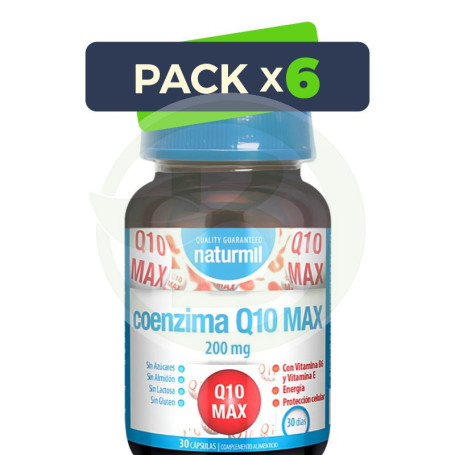 Pack 6x Coenzima Q10 Max 200Mg 30 Cápsulas Naturmil