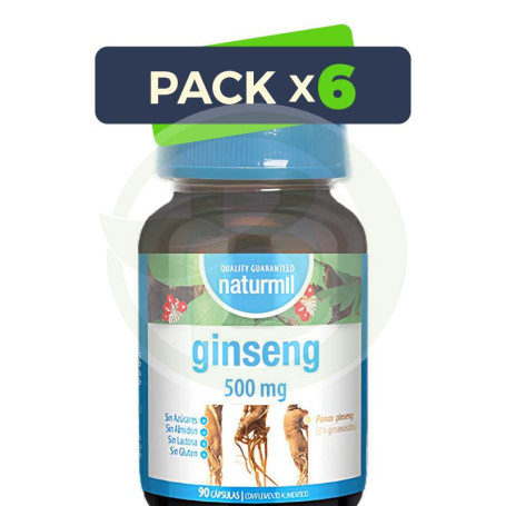Pack 6x Ginseng 500Mg 90 Cápsulas Naturmil