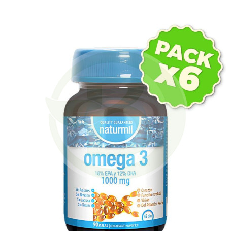 Pack 6x Omega 3 18/12 1000Mg 90 Perlas Naturmil