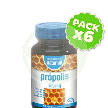 Pack 6x Própolis 500Mg 90 Cápsulas Naturmil
