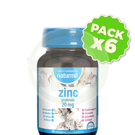 Pack 6x Zinc Picolinato 20Mg 60 Comprimidos Naturmil