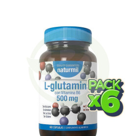Pack 6x L-Glutamina 500Mg 60 Capsulas Naturmil