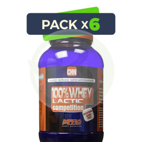Pack 6x Whey 100% Lactic Competiton Fresa 2Kg. Megaplus