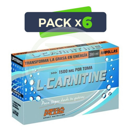 Pack 6x Carnitina Recovery 20 Viales Megaplus