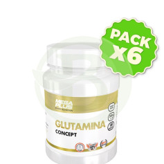 Pack 6x Glutamina Concept 500Gr. Megaplus