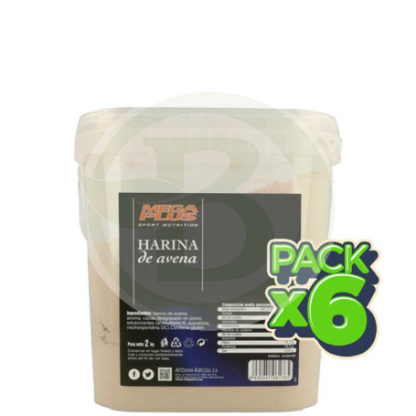 Pack 6x Harina De Avena Natural 2Kg. Megaplus