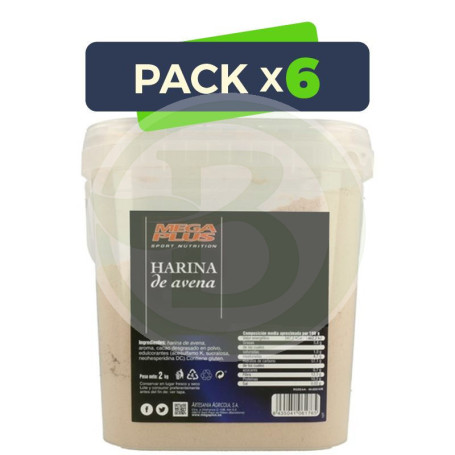 Pack 6x Harina De Avena Natilla 2Kg. Megaplus