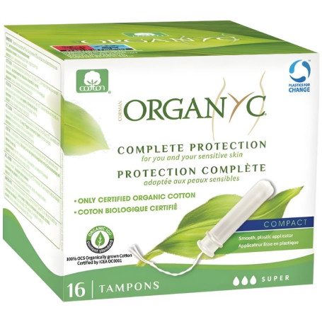 Tamponi Super con Applicatore Compatto 16 Unità Organyc
