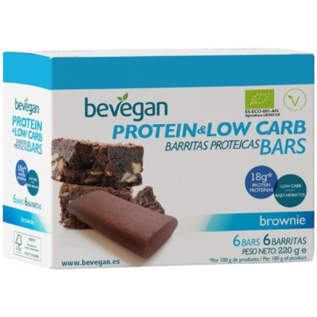 Barretta Proteica Brownie a Basso Contenuto di Carboidrati 6X36g Bevegan