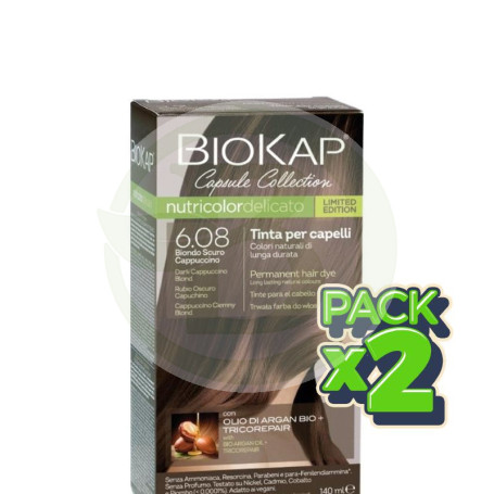 Pack 2x Delicato 6.08 Rubio Oscuro Capuchino Ed. Limitada 140Ml Biokap