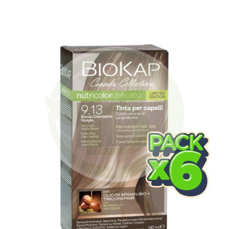 Pack 6x Delicato 9.13 Rubio Vainilla Muy Claro Ed. Limitada 140Ml Biokap