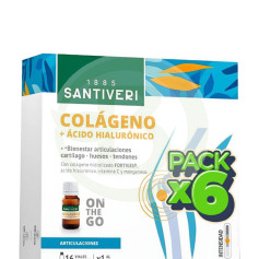 Pack 6x Collagene + acido ialuronico 16 Flaconcini Santiveri