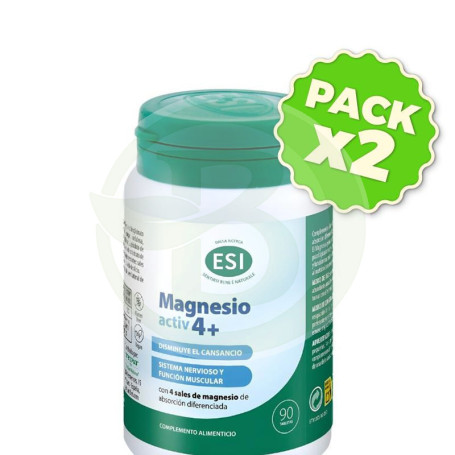 Pack 2x Magnesio Activ 4+ 90 Tabletas Esi