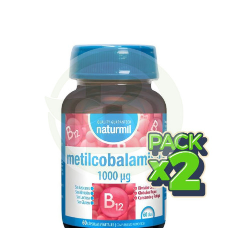Pack 2x Metilcobalamina 60 Cápsulas Naturmil