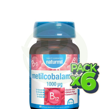 Pack 6x Metilcobalamina 60 Cápsulas Naturmil