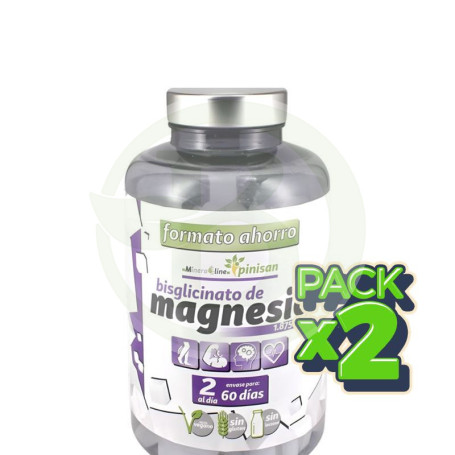 Pack 2x Bisglicinato De Magnesio 120 Comprimidos Pinisan