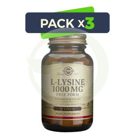 Pack 3x L-Lisina 1.000Mg. 50 Cápsulas Solgar