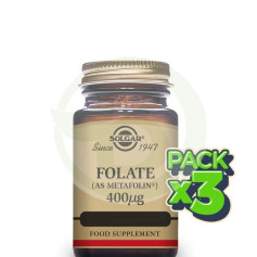 Pack 3x Folato (Metafolín) 50 Capsule Solgar