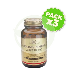 Pack 3x Colina e Inositol 250 50 Cápsulas Solgar