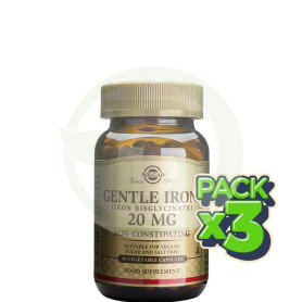 Pack 3x Hierro Gentle 180 Cápsulas Solgar