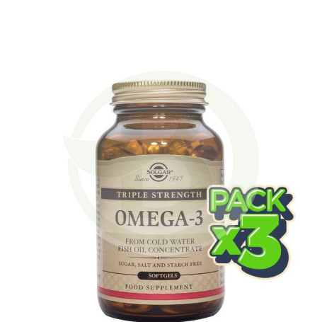 Pack 3x Omega 3 Triple Concentración 100 Cápsulas Solgar