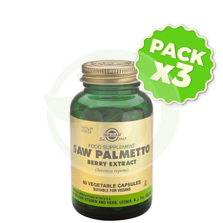 Pack 3x Sabal Extracto 60 Cápsulas Solgar