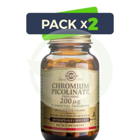 Pack 2x Picolinato de Cromo 200Mcg. 90 Cápsulas Solgar