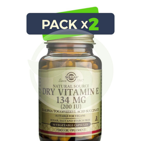 Pack 2x Vitamina E 200UI 50 Cápsulas Solgar