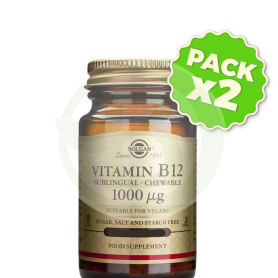 Pack 2x Vitamina B12 1.000Mcg. (Cianocobalamina) 100 Cápsulas Solgar