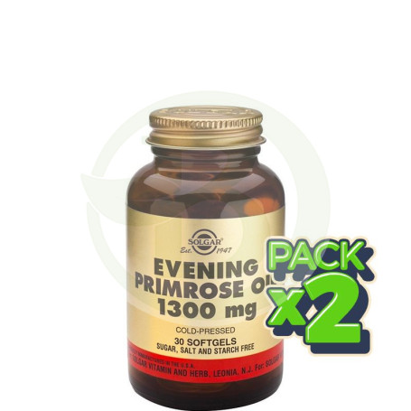 Pack 2x Aceite de Prímula Rosa 1.300Mg. Cápsulas Solgar