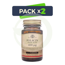 Pack 2x Folacín Ácido Fólico 250 Cápsulas Solgar