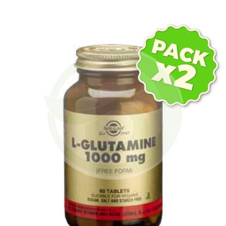 Pack 2x L-Glutamina 1.000Mg. 60 Cápsulas Solgar