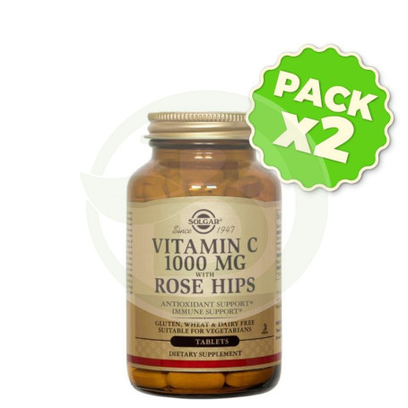 Pack 2x Rose Hips C 1.000Mg. 100 Cápsulas Solgar