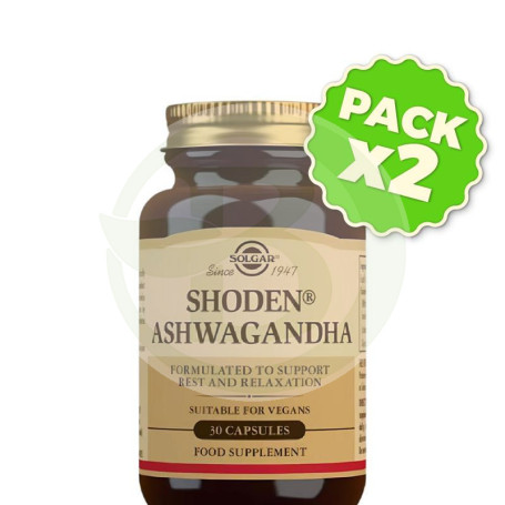 Pack 2x Shoden Ashwagandha 30 Capsulas Solgar