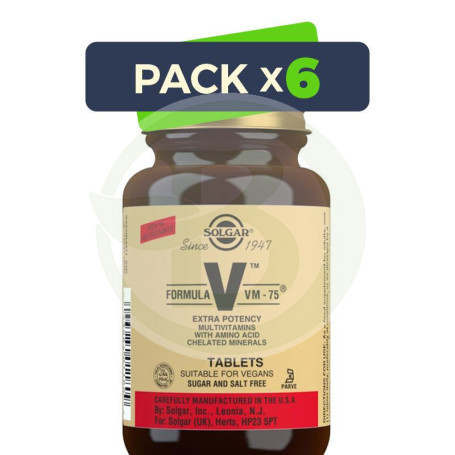 Pack 6x Fórmula VM-75 60 Tabletas Solgar