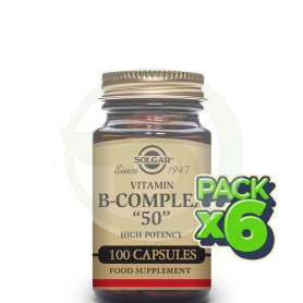 Pack 6x Vitamina B-Complex con Vit C 100 Cápsulas Solgar