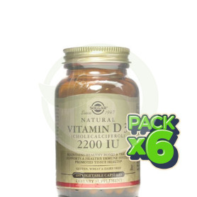 Pack 6x Vitamina D3 2200 IU 100 Cápsulas Solgar