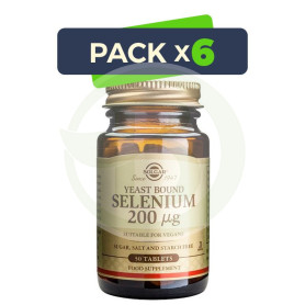 Pack 6x Selenio en Levadura 200Mcg. 50 Cápsulas Solgar