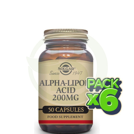 Pack 6x Acido Alfa Lipoico 200Mg 50 Cap Vegetales Solgar