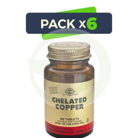 Pack 6x Cobre Quelado 100 Cápsulas Solgar