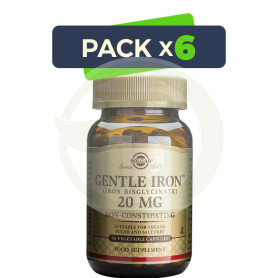 Pack 6x Hierro Gentle 180 Cápsulas Solgar