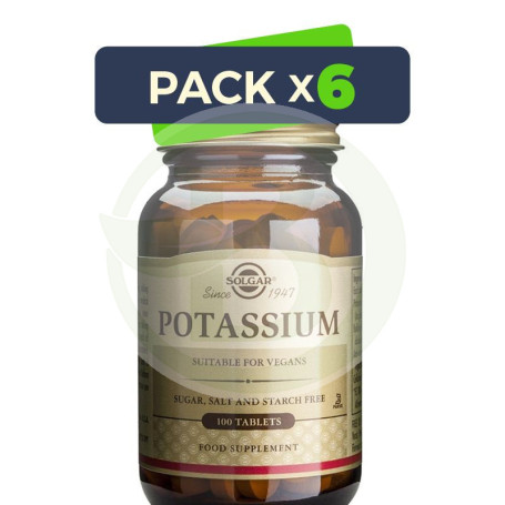 Pack 6x Potasio 100 Cápsulas Solgar