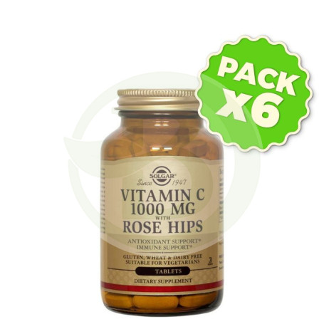Pack 6x Rose Hips C 1.000Mg. 100 Cápsulas Solgar