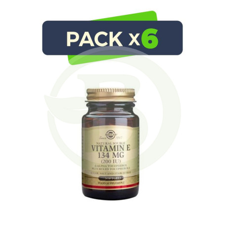 Pack 6x Vitamina E 200UI (134Mg.) 50 Cápsulas Solgar