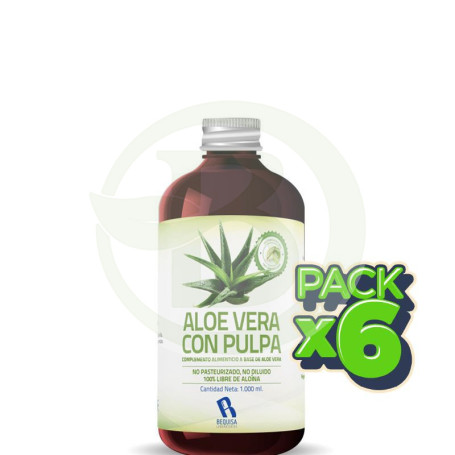 Pack 6x Aloe Vera con Pulpa 1Lt. Bequisa
