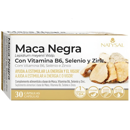 Maca Nera con B6, Selenio e Zinco 30 Capsule Natysal