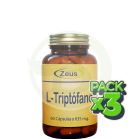 Pack 3x L-Triptófano 90 Cápsulas Zeus