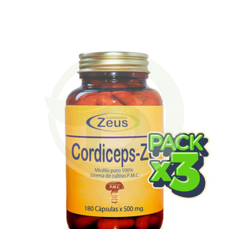 Pack 3x Cordiceps-Ze 180 Cápsulas Zeus