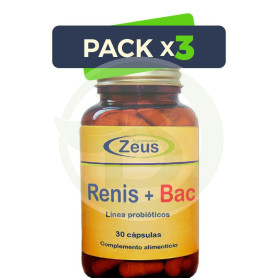 Pack 3x Renis+Bac 30 Cápsulas Zeus