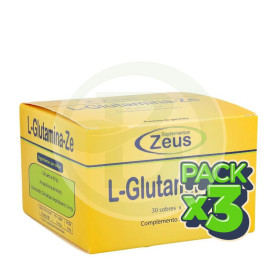 Pack 3x L-Glutamina-Ze 30 Sobres Zeus